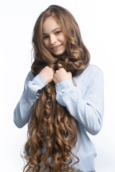 Красива Молода Ділова Дівчина Довгим Волоссям — стокове фото