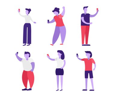 Karakter yapmak selfie kümesi