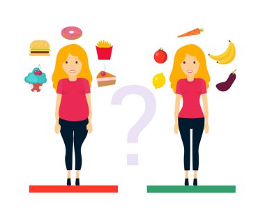 Kalın ve ince kız. ,