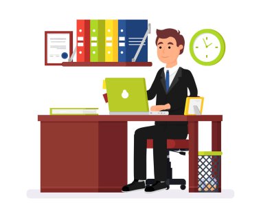 Adam ofis çalışanı. Çalışma iş adamı