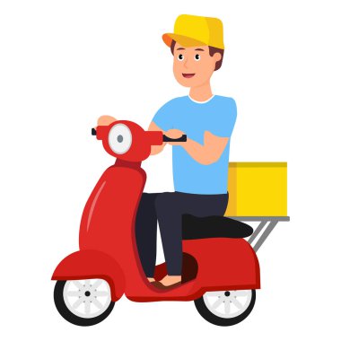Teslimatçı scooter üzerinde