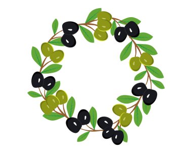 Yeşil ve siyah zeytin dalları