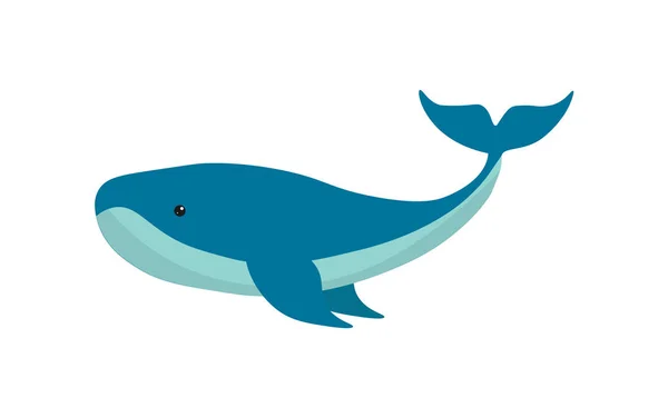 Большой милый голубой кит . — стоковый вектор