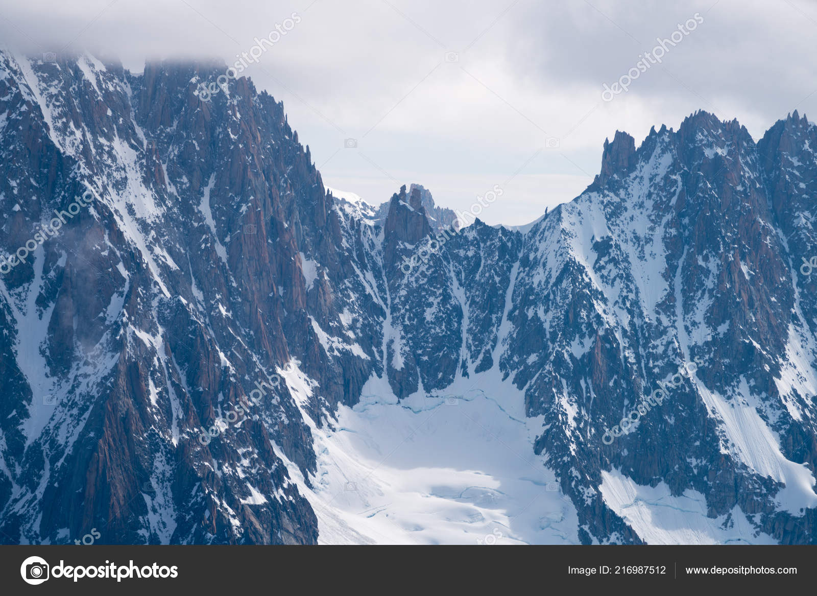 Mont Blanc Highest Mountain Alps Highest Europe Panorama Aiguille Verte  Stock Photo by ©Alla_il 216987512