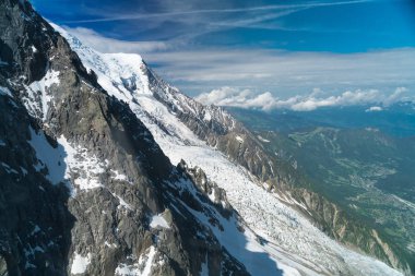 Mont Blanc Blanc - Alpler en yüksek Dağı ve Avrupa, Haute-Savoie, Fransa'nın en yüksek
