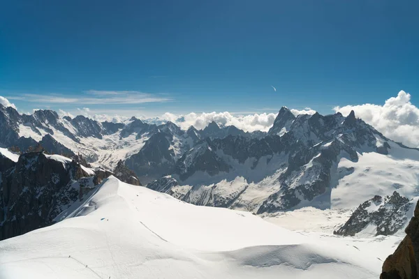 Panorama Delle Grandes Jorasses Dent Geant Dall Aiguille Midi Monte — Foto Stock