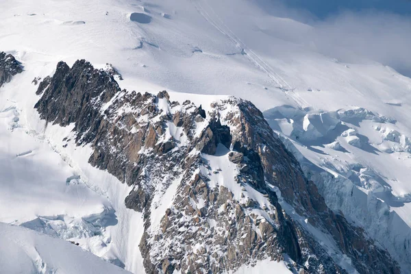 Mont Blanc Highest Mountain Alps Highest Europe Panorama Aiguille Verte — Stock Photo, Image