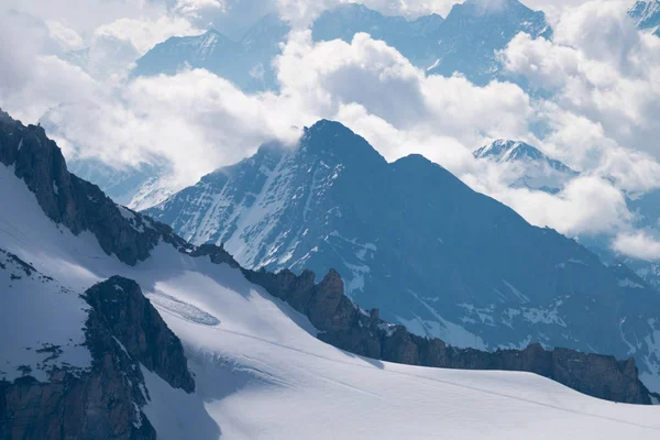 Mont Blanc Est Haute Montagne Des Alpes Haute Europe Panorama — Photo