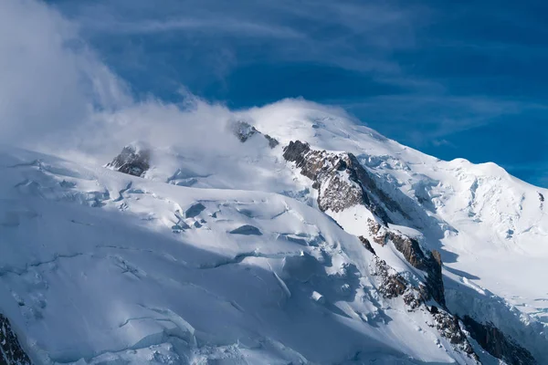 Beautiful Panorama Glorious Mont Blanc Blanc Highest Mountain Alps Highest — Stock Photo, Image