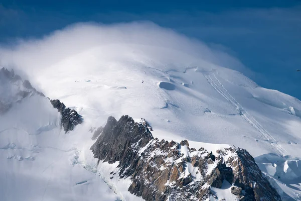 Mont Blanc Jest Najwyższy Szczyt Alpach Najwyższy Europie Piękne Widoki — Zdjęcie stockowe