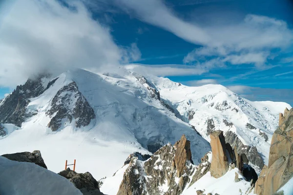 Mont Blanc Blanc Nejvyšší Hora Alpách Nejvyšší Evropě Horní Savojsko — Stock fotografie