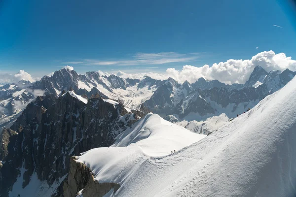 Aiguille du Midi 'den Grandes Jorass ve Dent du Geant Panoraması - Mont Blanc Dağı, Haute-Savoie, Fransa