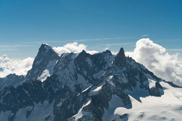 Panorama Van Grandes Jorasses Dent Geant Vanuit Aiguille Midi Mont — Stockfoto