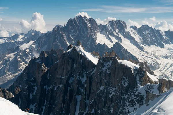 Panorama Delle Grandes Jorasses Dent Geant Dall Aiguille Midi Monte — Foto Stock