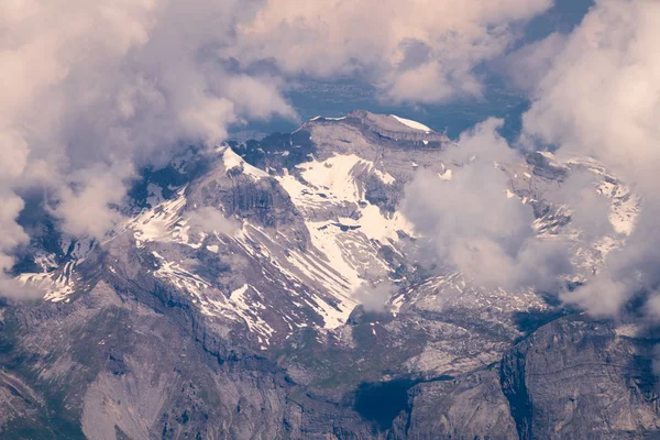 Mooi Panorama Van Glorieuze Mont Blanc Blanc Hoogste Berg Alpen — Stockfoto