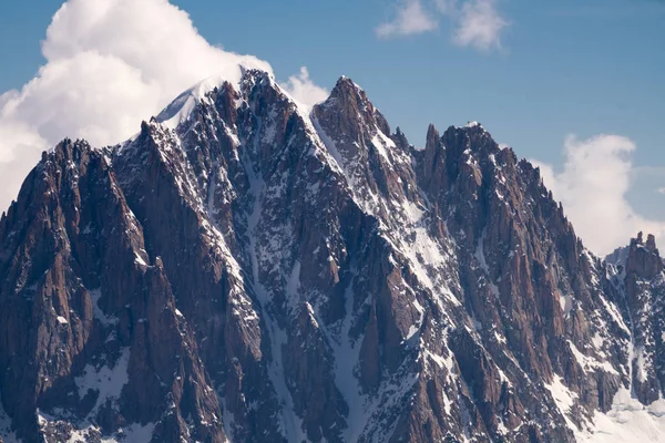 Nádherné Panorama Slavný Mont Blanc Blanc Nejvyšší Hora Alpách Nejvyšší — Stock fotografie