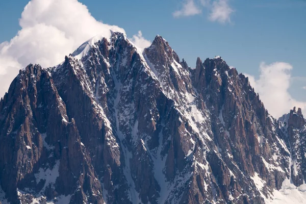 Mooi Panorama Van Glorieuze Mont Blanc Blanc Hoogste Berg Alpen — Stockfoto