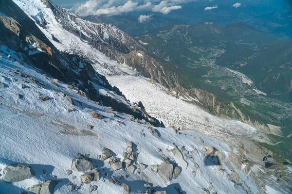 Mont Blanc Blanc Ψηλότερο Βουνό Στην Περιοχή Των Άλπεων Και — Φωτογραφία Αρχείου