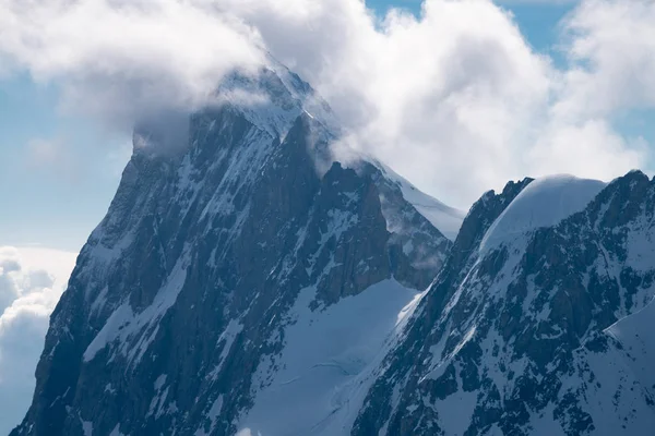 Mont Blanc Nejvyšší Hora Alpách Nejvyšší Evropě Panorama Aiguille Verte — Stock fotografie