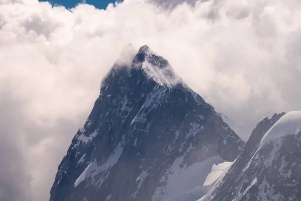 Mont Blanc Nejvyšší Hora Alpách Nejvyšší Evropě Panorama Aiguille Verte — Stock fotografie