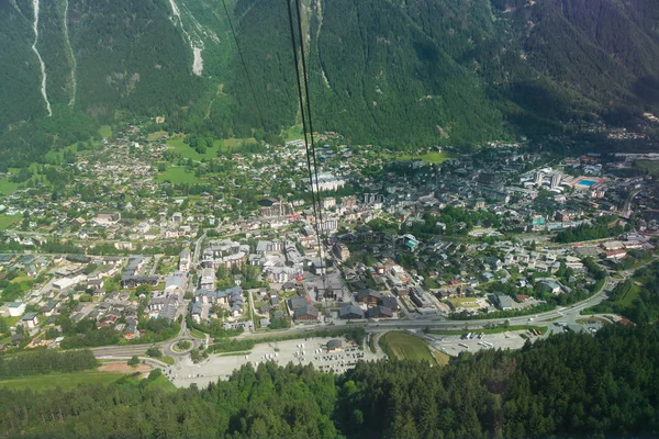 Spektakulärt Panorama Över Chamonix Dal Aiguille Mesure Och Aiguille Tte — Stockfoto