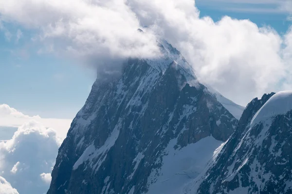 Mont Blanc Nejvyšší Hora Alpách Nejvyšší Evropě Nádherné Panorama Evropské — Stock fotografie