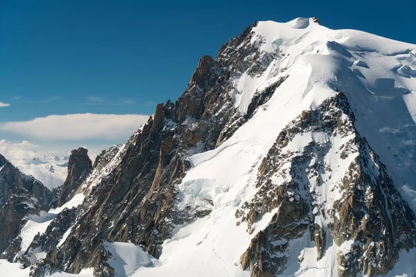 Mont Blanc Nejvyšší Hora Alpách Nejvyšší Evropě Nádherné Panorama Evropské — Stock fotografie