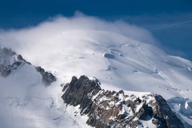 Güzellikler şanlı Mont Blanc Blanc - Alpler en yüksek Dağı ve Chamonix, Haute-Savoie, Fransa dan Avrupa'nın en yüksek