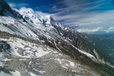 Mont Blanc Blanc - Alpler en yüksek Dağı ve Avrupa, Haute-Savoie, Fransa'nın en yüksek