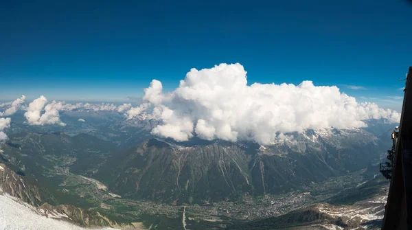 Uitzicht Vallei Van Chamonix Uit Aiguille Midi Mont Blanc Berg — Stockfoto