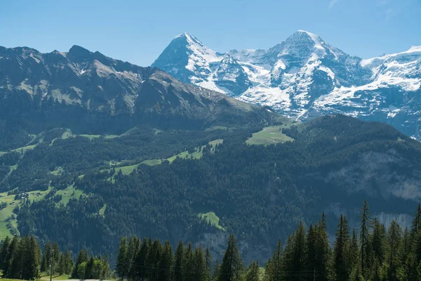 Spectacular Mountain Views Hiking Trail Swiss Alps Landscape Stechelberg District — Stock Photo, Image