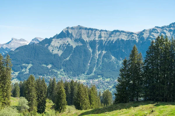 Spettacolare Vista Sulle Montagne Sentiero Escursionistico Nel Paesaggio Alpino Svizzero — Foto Stock