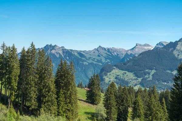 Spettacolare Vista Sulle Montagne Sentiero Escursionistico Nel Paesaggio Alpino Svizzero — Foto Stock