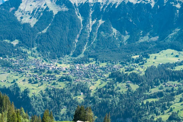 Spektakulärer Bergblick Und Wanderweg Der Schweizer Alpenlandschaft Bei Stechelberg Bezirk — Stockfoto