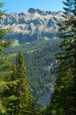Muhteşem dağ manzaralarına ve yürüyüş Lauterbrunnen bölge, İsviçre İsviçre Alpleri peyzaj Stechelberg yakınındaki iz