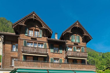 Güzel köy Lauterbrunnen bahar, İsviçre