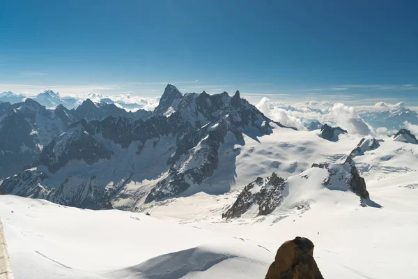 Panorama Grandes Jorasses Dent Geant Aiguille Midi Góra Mont Blanc — Zdjęcie stockowe