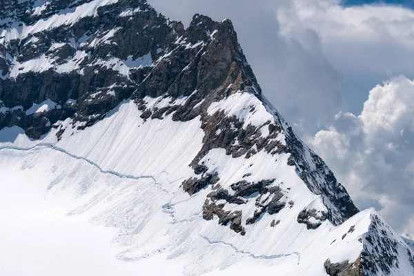 Espectacular Vista Del Glaciar Aletsch Bordeado Por Picos Cuatro Mil — Foto de Stock