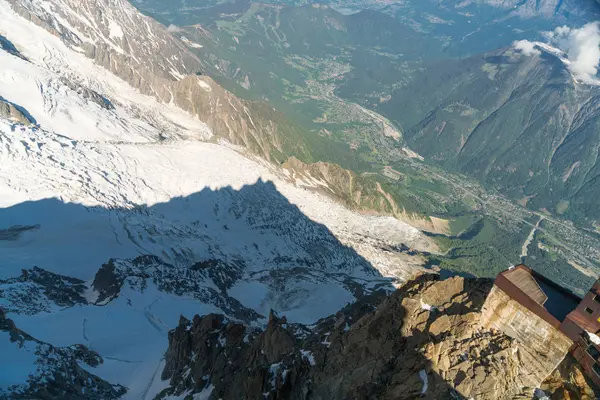 Panorama Spettacolare Della Valle Chamonix Aiguille Mesure Aiguille Tte Plate — Foto Stock