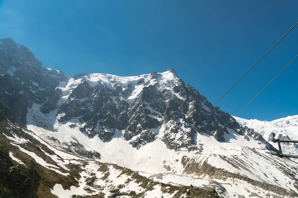 Herrlicher Mont Blanc Hintergrund Der Die Gipfel Der Alpen Beherrscht — Stockfoto