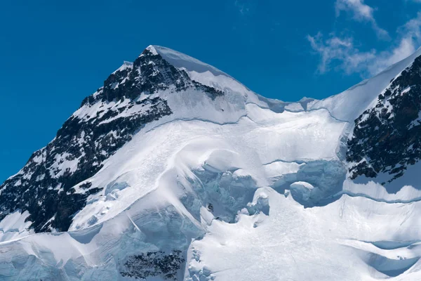 Vue Spectaculaire Sur Glacier Aletsch Bordé Par Quatre Mille Mètres — Photo