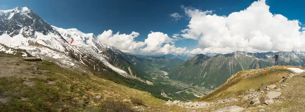 Chamonix Dalen Från Aiguille Midi Mont Blanc Mountain Haute Savoie — Stockfoto