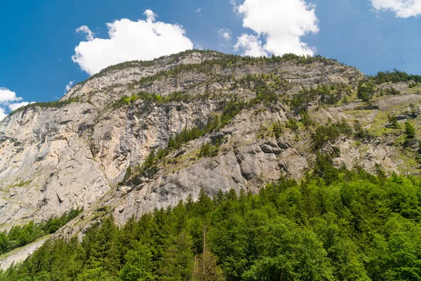 Vistas Espectaculares Montaña Senderismo Paisaje Los Alpes Suizos Cerca Stechelberg — Foto de Stock