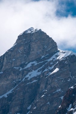 Muhteşem görünümü üst, Avrupa Sfenks Gözlemevi (3,454 metre), İsviçre üzerinden Bernese Alpleri'nde dört bin metre tepeler ve dağ Jungfrau