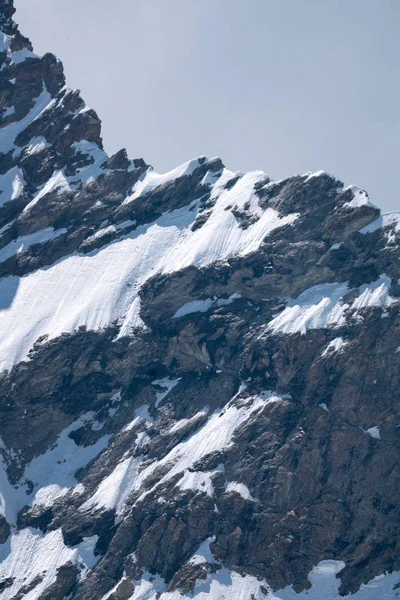 Espetacular Vista Montanha Jungfrau Quatro Mil Metros Picos Nos Alpes — Fotografia de Stock