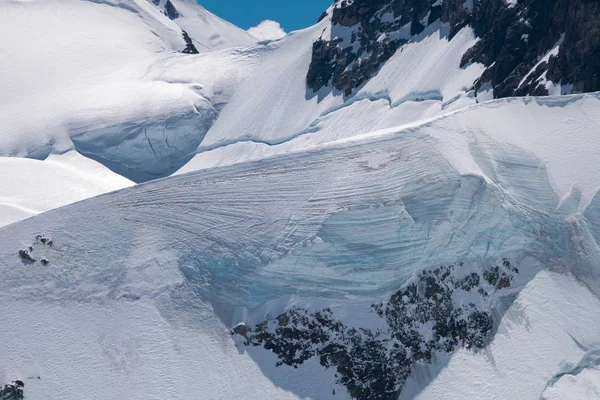 Nádherný Výhled Ledovec Aletsch Ohraničená Čtyři Tisíce Vrcholech Bernské Alpy — Stock fotografie