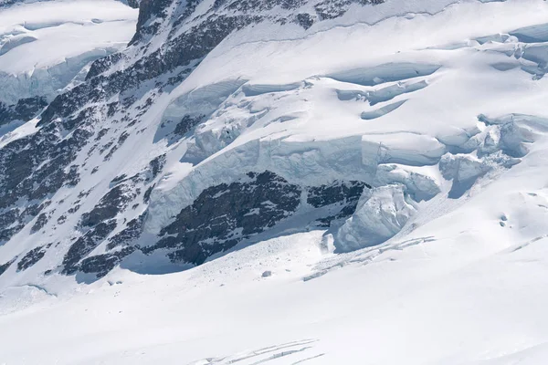 Vue Spectaculaire Sur Glacier Aletsch Bordé Par Quatre Mille Mètres — Photo