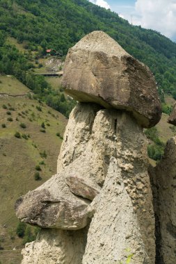 Muhteşem görünümünü Pyramides d'Euseigne İsviçre Alpleri'nde, Valais, İsviçre