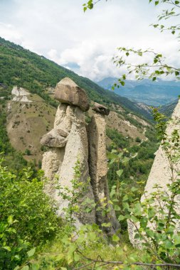 Muhteşem görünümünü Pyramides d'Euseigne İsviçre Alpleri'nde, Valais, İsviçre