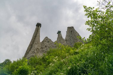 Muhteşem görünümünü Pyramides d'Euseigne İsviçre Alpleri'nde, Valais, İsviçre